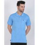 Indian Pridee Pack of 1 Cotton Regular Fit Solid Half Sleeves Men's Polo T Shirt ( Melange Blue )