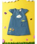 Nauti Nati Pack of 1 Baby Girls Cotton Dress ( Blue )