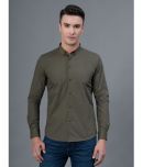 Red Tape Cotton Blend Regular Fit Solids Full Sleeves Men's Casual Shirt - Olive ( Pack of 1 )