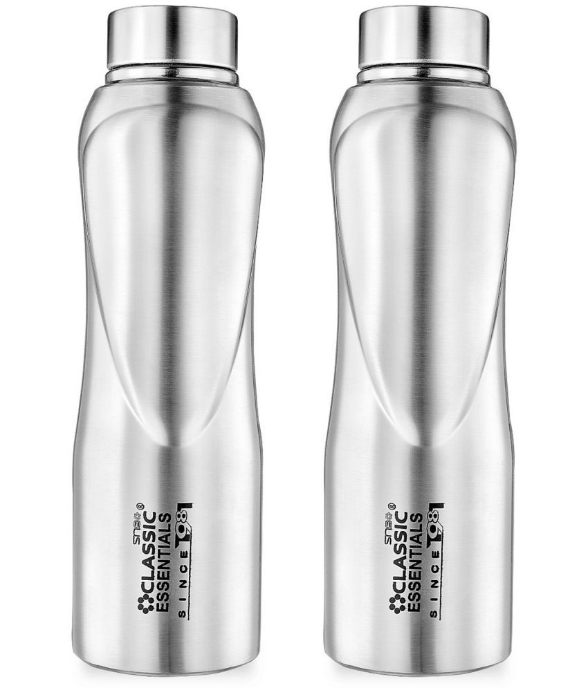     			Classic Essentials Inox Puro Silver Fridge Water Bottle 1000 mL ( Set of 2 )