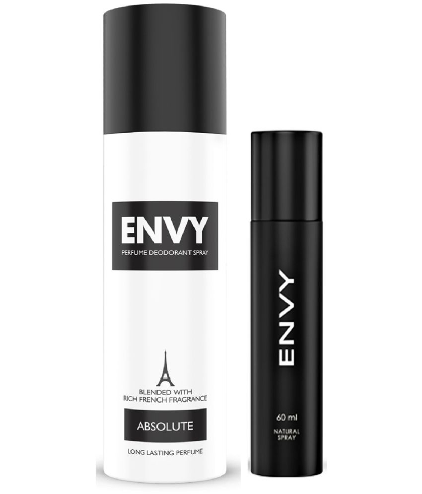     			Envy Absolute Deodorant - 140Ml & Natural Spray Black Men Perfume - 60Ml (Combo Pack Of 2)