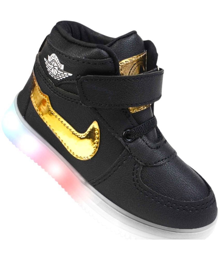     			GLOBIN - Black Boy's LED Shoes ( 1 Pair )