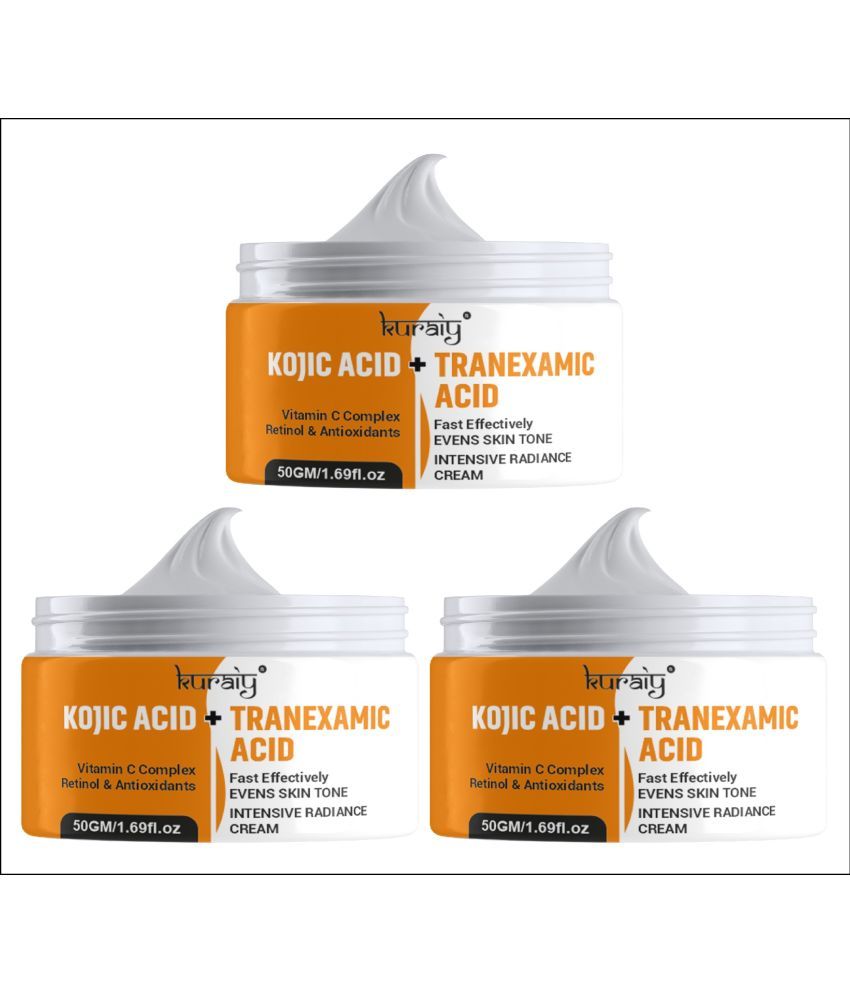     			KURAIY 50g Kojic Acid Face Cream Deep Whiten Cream Anti-Wrinkles Anti-Acne cream Pack Of 3