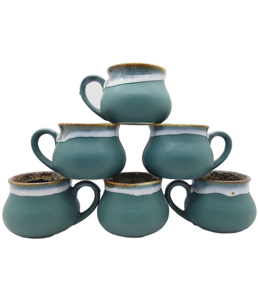     			Laghima jadon Matka Shape Solid Ceramic Tea Cup 120 ml ( Pack of 6 )