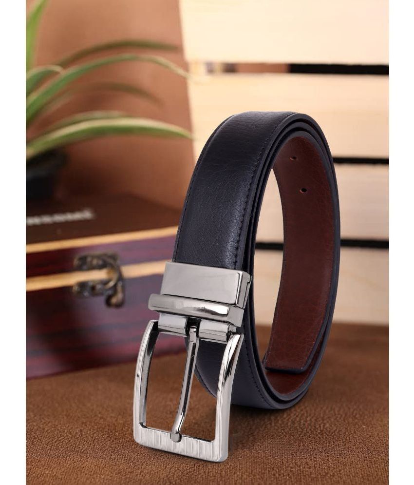     			Loopa - Black Faux Leather Men's Reversible Belt ( Pack of 1 )