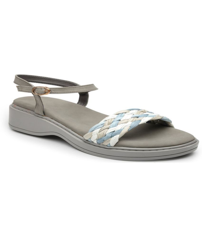     			NATSHUZ Gray Women's Slip On Heels