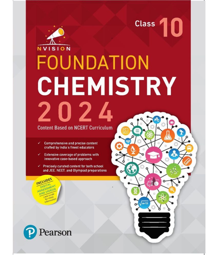     			Pearson - Nvision Foundation 2024  Chemistry Class 10, | Based on NCERT Curriculum | School, JEE, NEET, Olympiad |