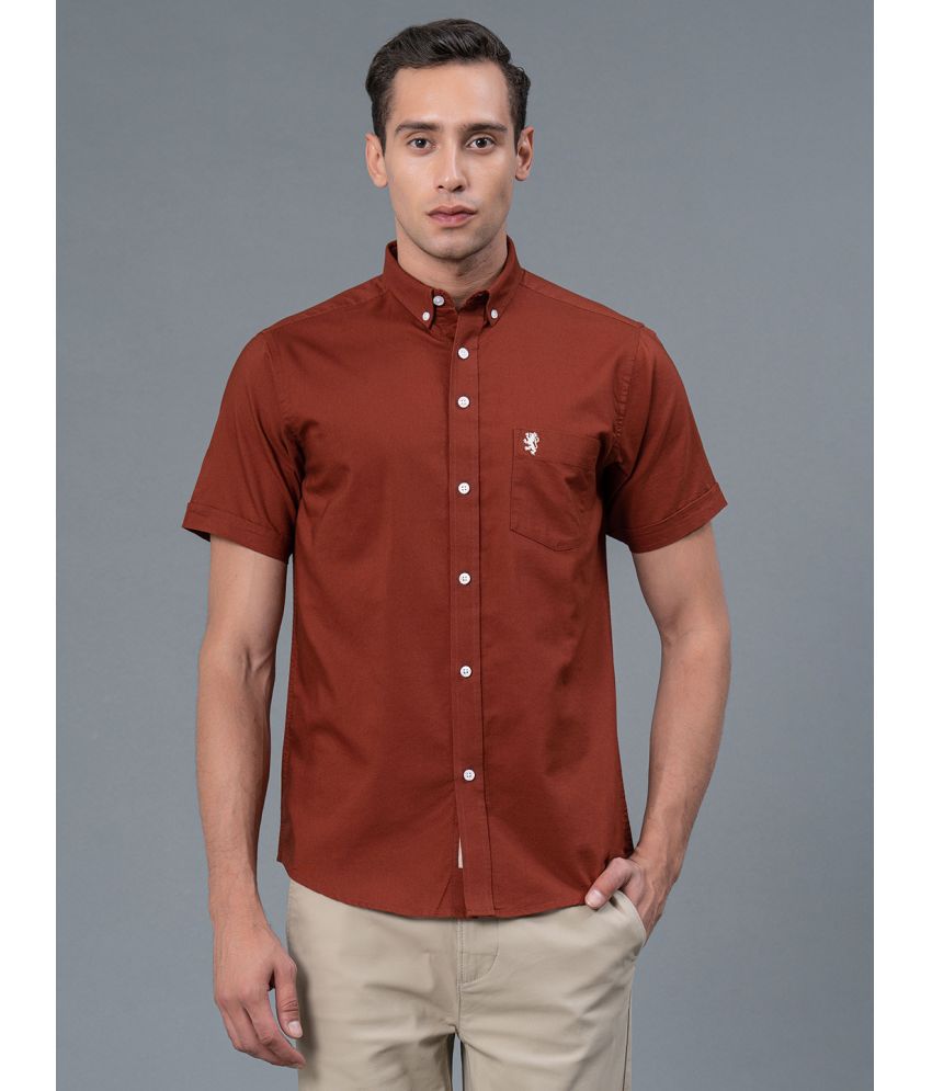     			Red Tape 100% Cotton Regular Fit Solids Half Sleeves Men's Casual Shirt - Maroon ( Pack of 1 )
