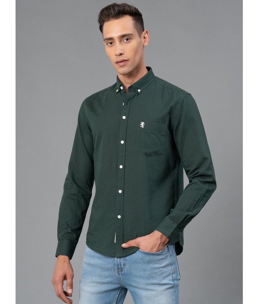     			Red Tape Cotton Blend Regular Fit Solids Full Sleeves Men's Casual Shirt - Green ( Pack of 1 )