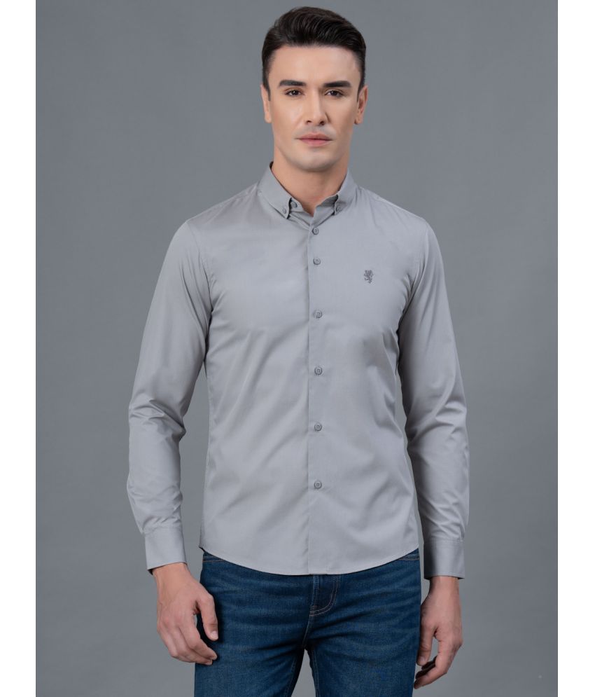     			Red Tape Cotton Blend Regular Fit Solids Full Sleeves Men's Casual Shirt - Grey ( Pack of 1 )