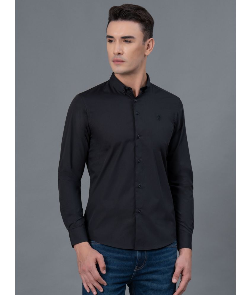     			Red Tape Cotton Blend Regular Fit Solids Full Sleeves Men's Casual Shirt - Black ( Pack of 1 )