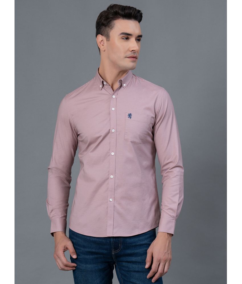     			Red Tape Cotton Blend Regular Fit Solids Full Sleeves Men's Casual Shirt - Pink ( Pack of 1 )
