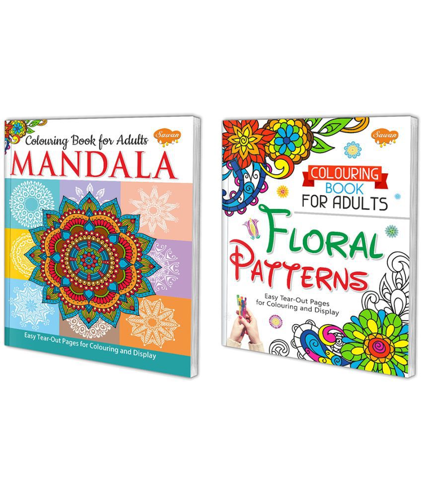     			Sawan Present Set Of 2 Books | Adult Colouring Book | Colouring Book For Adults Mandala And Colouring Book For Adulst Floral Patterns (Perfect Binding, Manoj Publications Editorial Board)