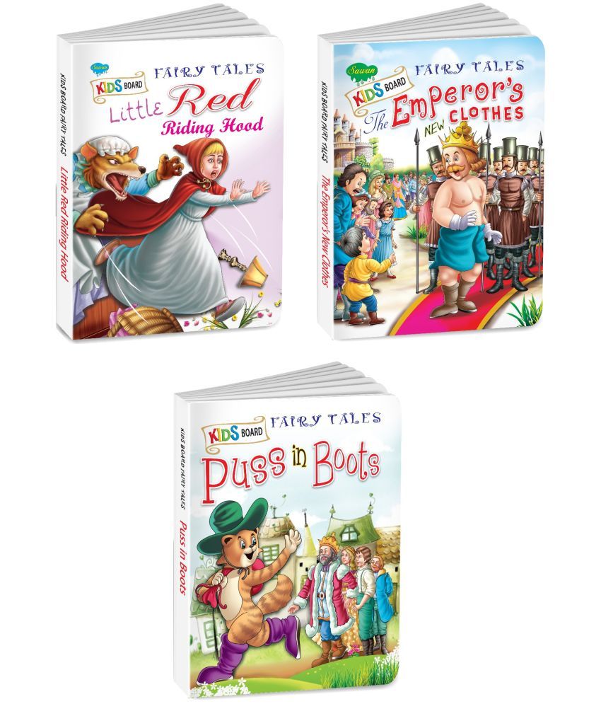     			Sawan Present Set Of 3 Books | Kids Board Fairy Tales | The Emperor's New Clothes, Little Red Riding Hood And Puss In Boots (Board Book, Manoj Publications Editorial Board)