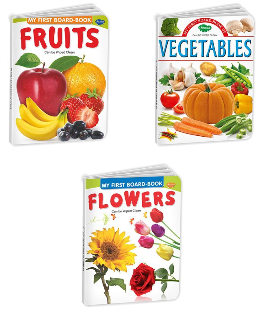     			Sawan Present Set Of 3 Board Books | My First Board Book Series | Fruits, Vegetables & Flowers (Board Book, Manoj Publications Editorial Board)