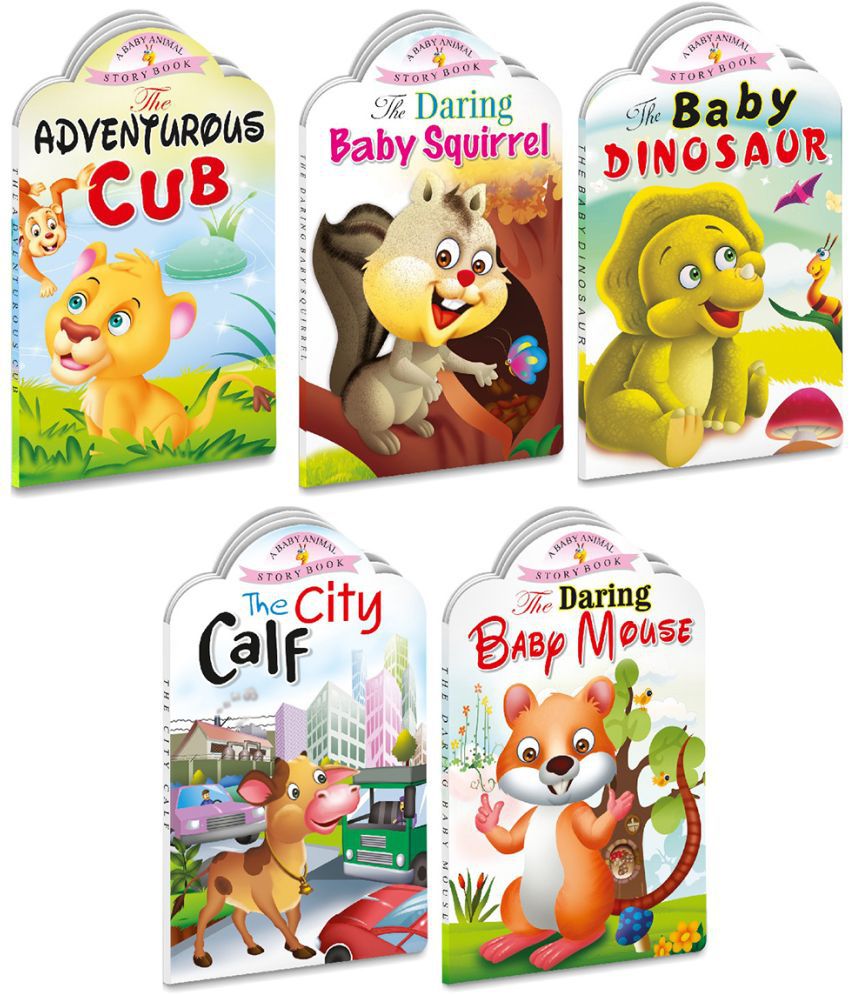     			Sawan Present Set Of 5 Story Books | Baby Animals Series | Adventurous Cub, Baby Squirrel, Baby Dinosaur, City Calf & Baby Mouse (Board Book, Manoj Publications Editorial Board)