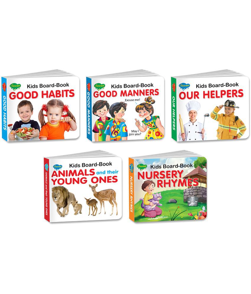     			Sawan Present Set Of 5 Books | Kids Board Book | Good Habits, Good Manners, Our Helpers, Animals Their Young Ones And Nursery Rhymes (Board Book, Manoj Publications Editorial Board)