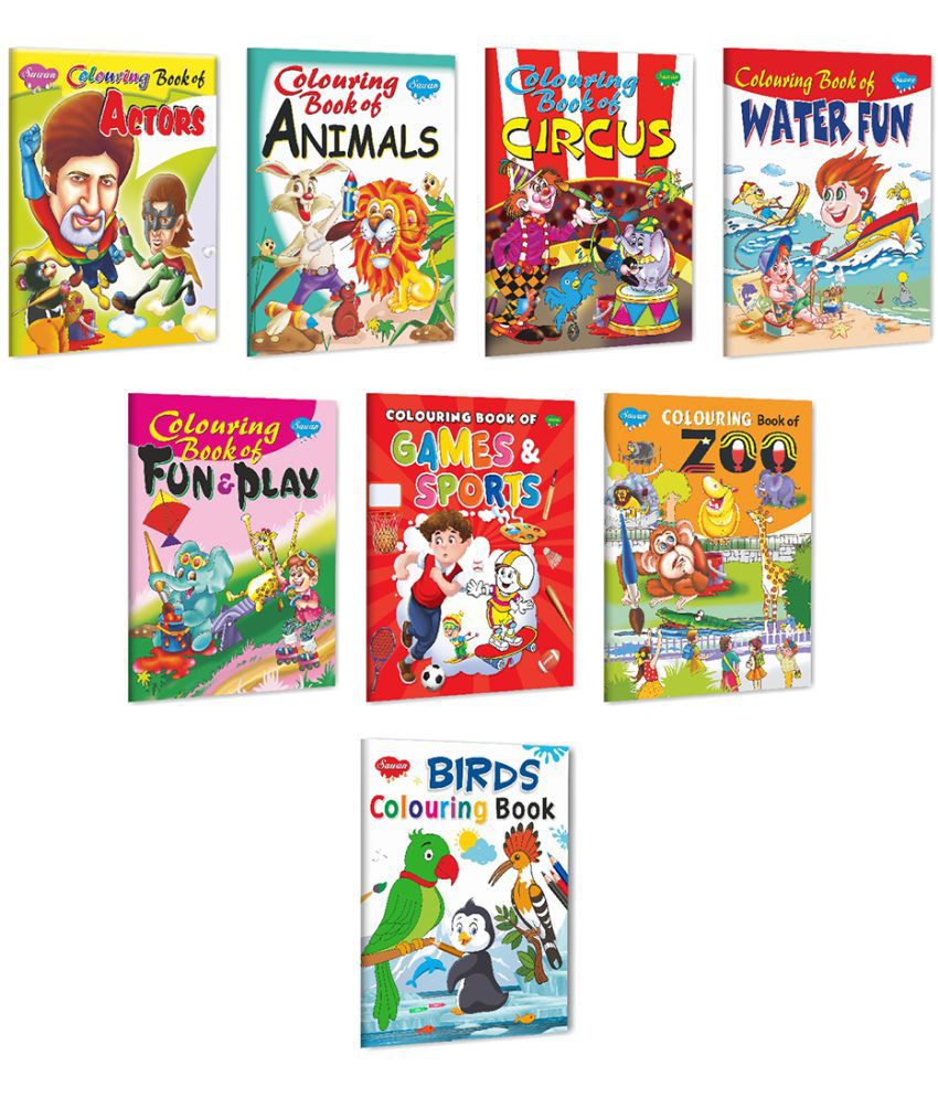     			Sawan Present Set Of 8 Books | Colouring Books For Kids | Colouring Book Of Actor, Animals, Circus, Water Fun, Fun And Play, Games And Sports, Zoo And Birds (Pin Binding, Manoj Publications Editorial Board)