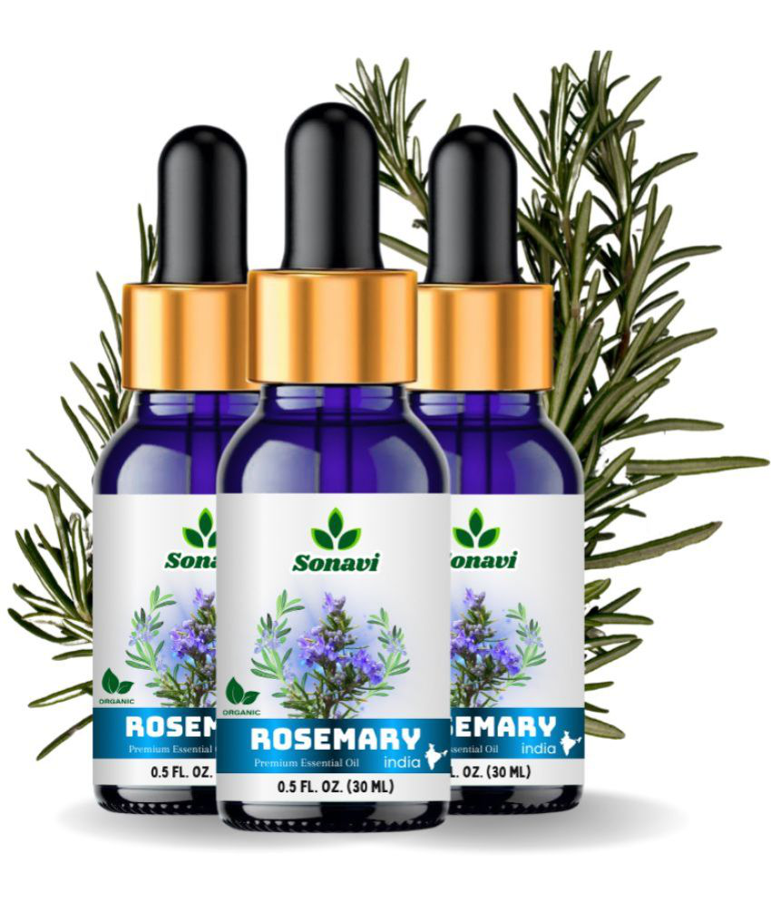     			Sonavi Rosemary Stress Relief Essential Oil Green With Dropper 90 mL ( Pack of 3 )