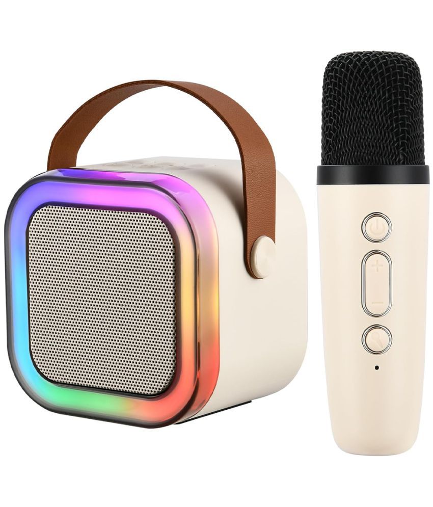     			Tecsox Karaoke speaker 6 W Bluetooth Speaker Bluetooth V 5.0 with USB,SD card Slot,Aux,3D Bass Playback Time 3 hrs White