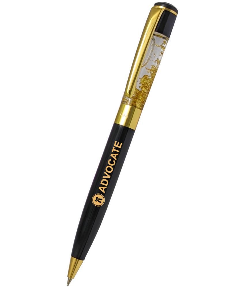     			UJJi Advocate Logo Golden Liquid Filled Cap Brass (Blue Ink) Ball Pen