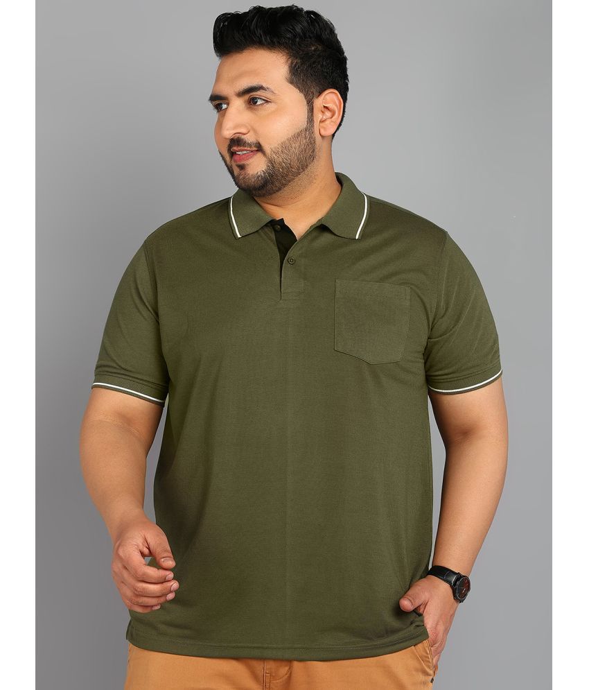     			XFOX Cotton Blend Regular Fit Solid Half Sleeves Men's Polo T Shirt - Olive Green ( Pack of 1 )