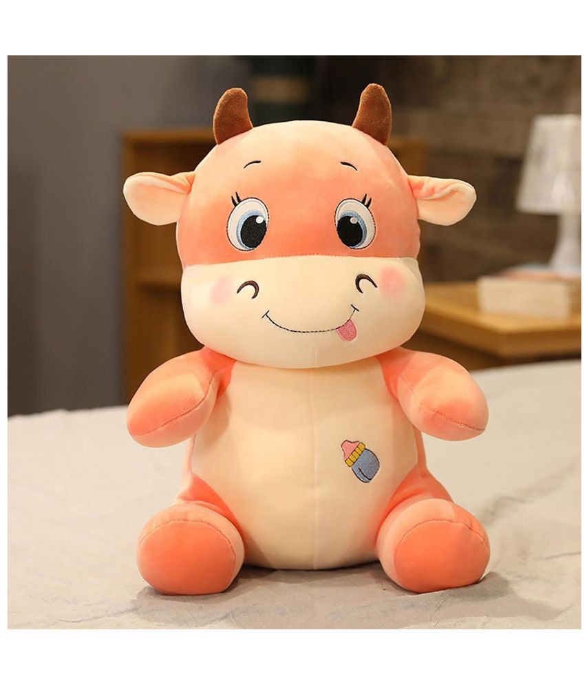     			Zyamalox Polyfill Cuddly Soft Cow Plush Toy Pink - Height 55 cm