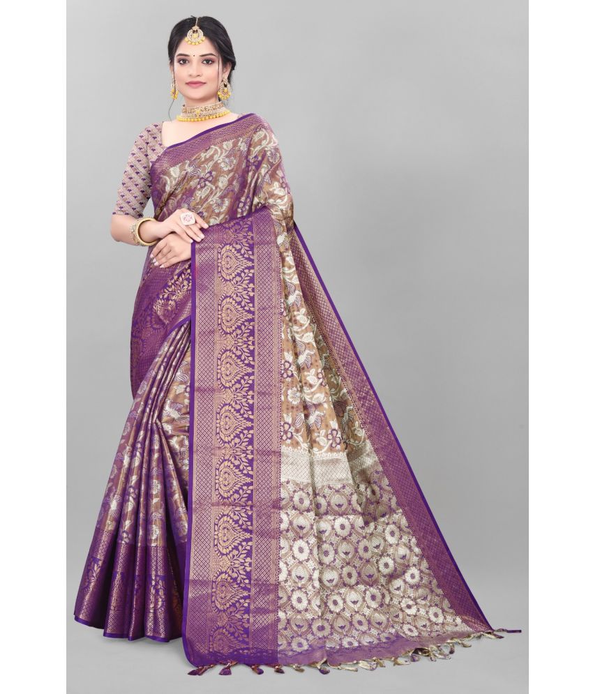     			looknchoice Art Silk Solid Saree With Blouse Piece - Wine ( Pack of 1 )
