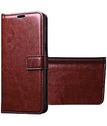 Vivo Brown Flip Cover Artificial Leather Compatible For Vivo V20 Pro ( Pack of 1 )
