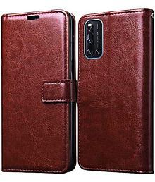Vivo Brown Flip Cover Artificial Leather Compatible For Vivo V19 ( Pack of 1 )