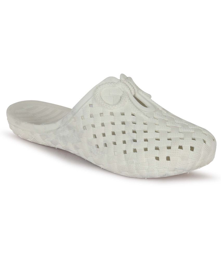     			Aadi White Women's Toe Covered Flip Flop