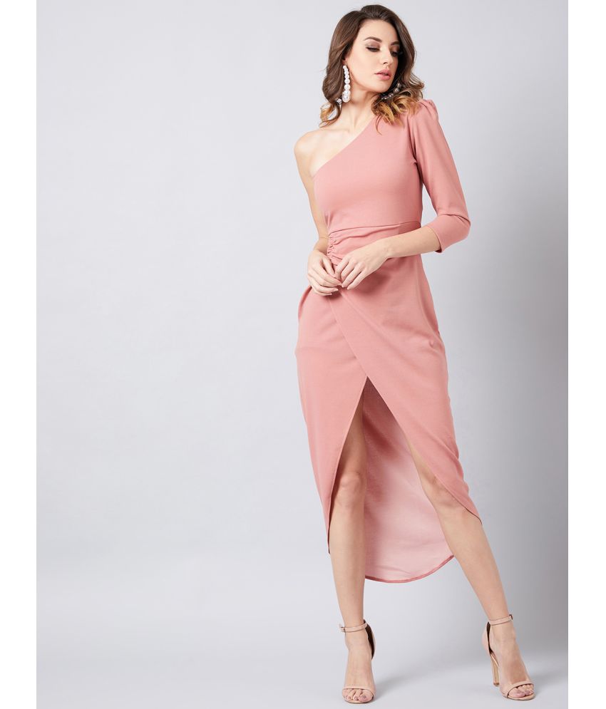     			Athena Polyester Solid Full Length Women's Wrap Dress - Pink ( Pack of 1 )