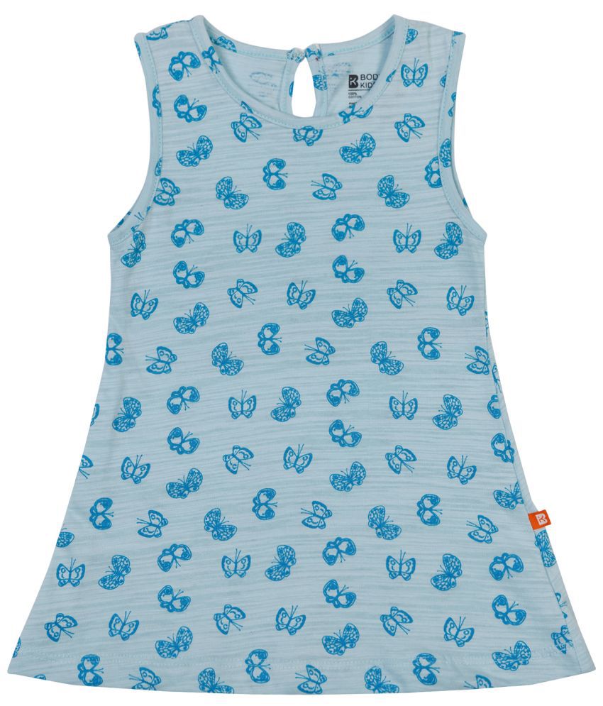     			Bodycare Blue Cotton Girls A-line Dress ( Pack of 1 )