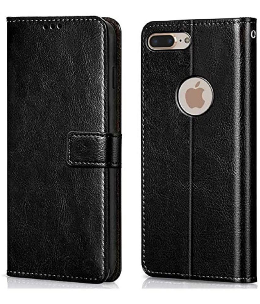     			ClickAway Black Flip Cover Leather Compatible For Apple iPhone 7 Plus ( Pack of 1 )
