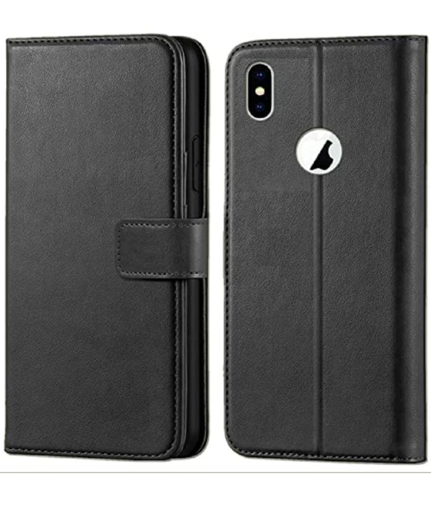     			ClickAway Black Flip Cover Leather Compatible For Apple iPhone XR ( Pack of 1 )