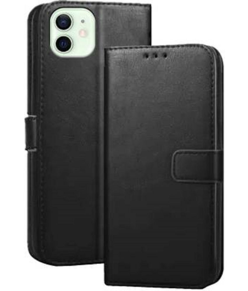     			ClickAway Black Flip Cover Leather Compatible For Apple iPhone 12 Mini ( Pack of 1 )