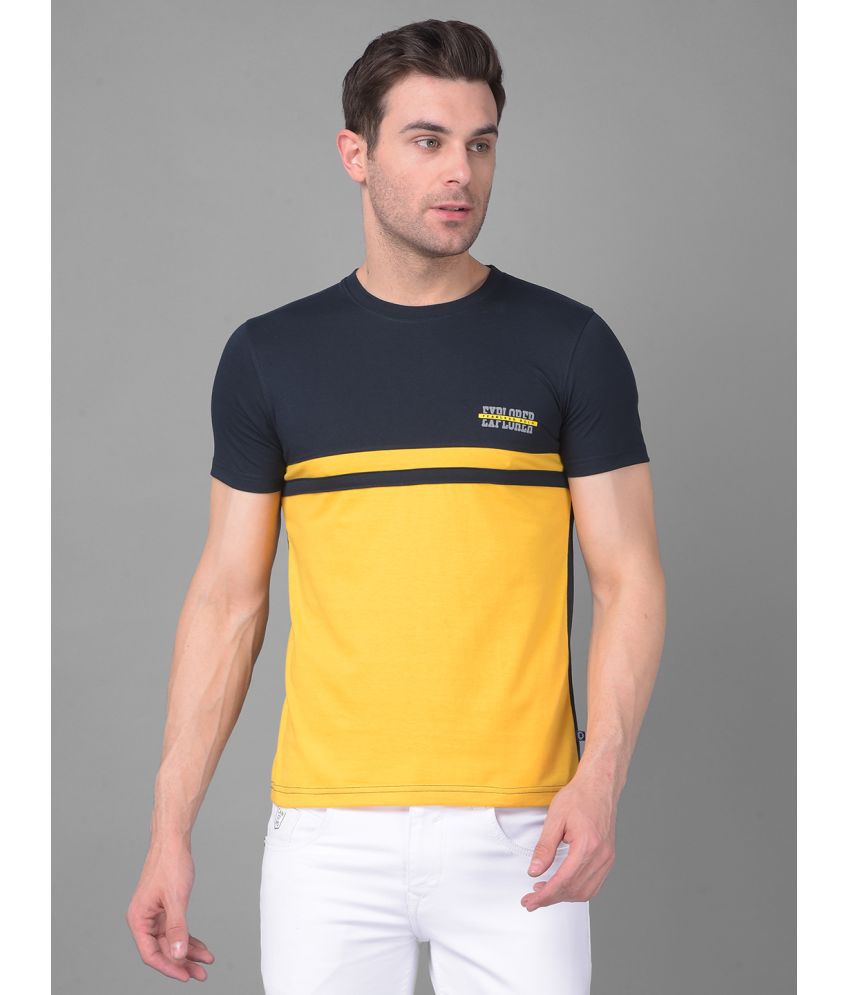     			Dollar Cotton Blend Regular Fit Colorblock Half Sleeves Men's T-Shirt - Navy ( Pack of 1 )