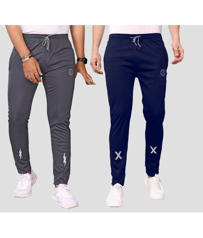     			Kashvi Multicolor Lycra Men's Joggers ( Pack of 2 )