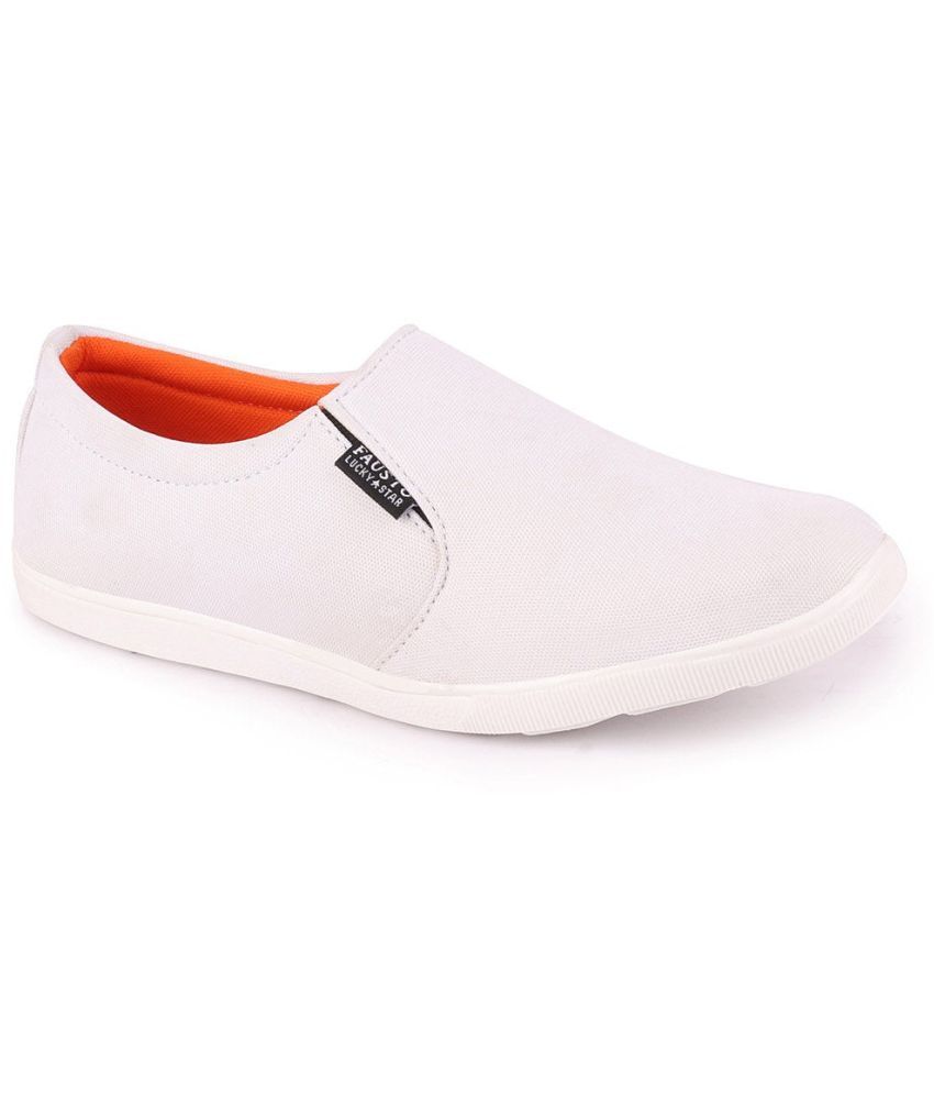     			Fausto White Men's Slip on