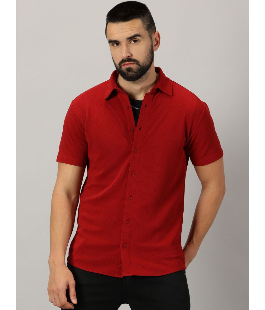     			GESPO Polyester Regular Fit Solids Half Sleeves Men's Casual Shirt - Red ( Pack of 1 )