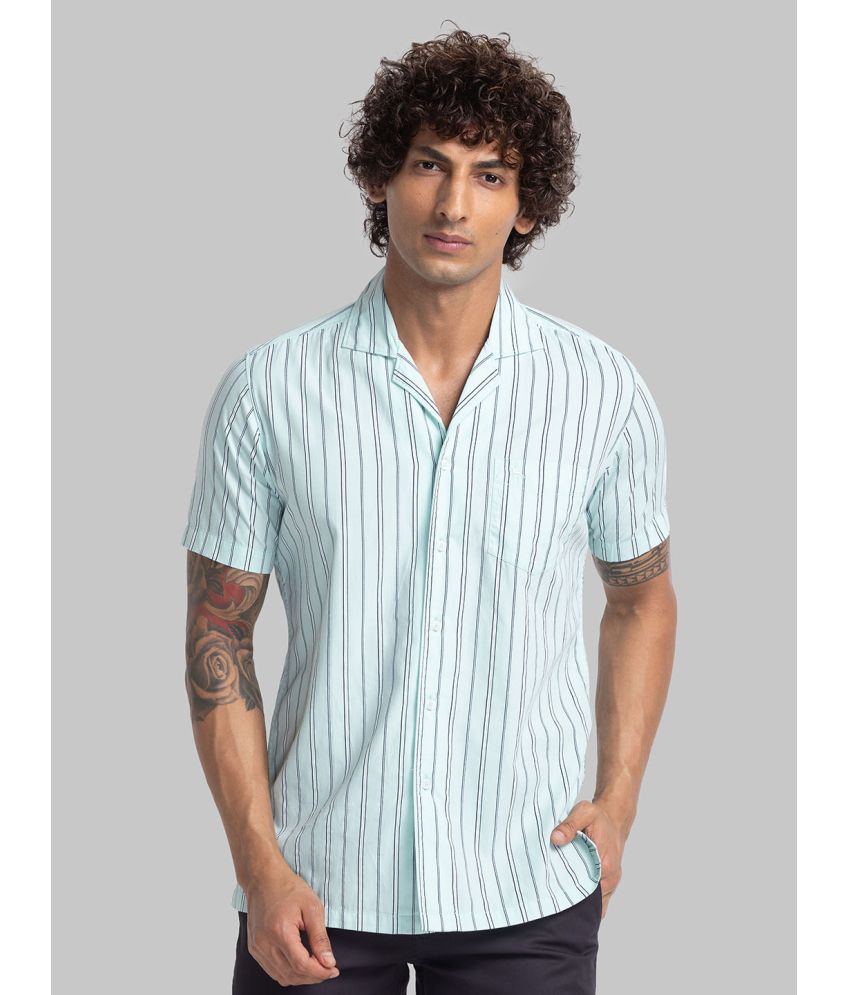    			Parx 100% Cotton Slim Fit Printed Half Sleeves Men's Casual Shirt - Green ( Pack of 1 )