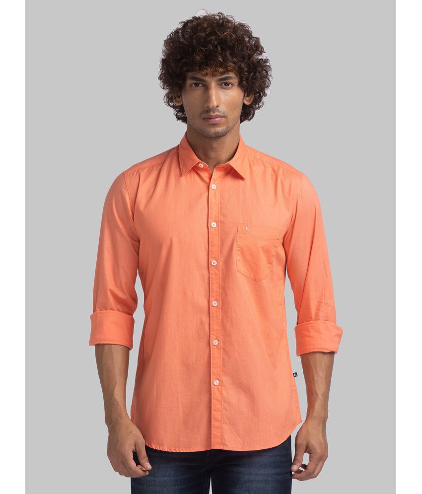     			Parx 100% Cotton Slim Fit Solids Full Sleeves Men's Casual Shirt - Orange ( Pack of 1 )