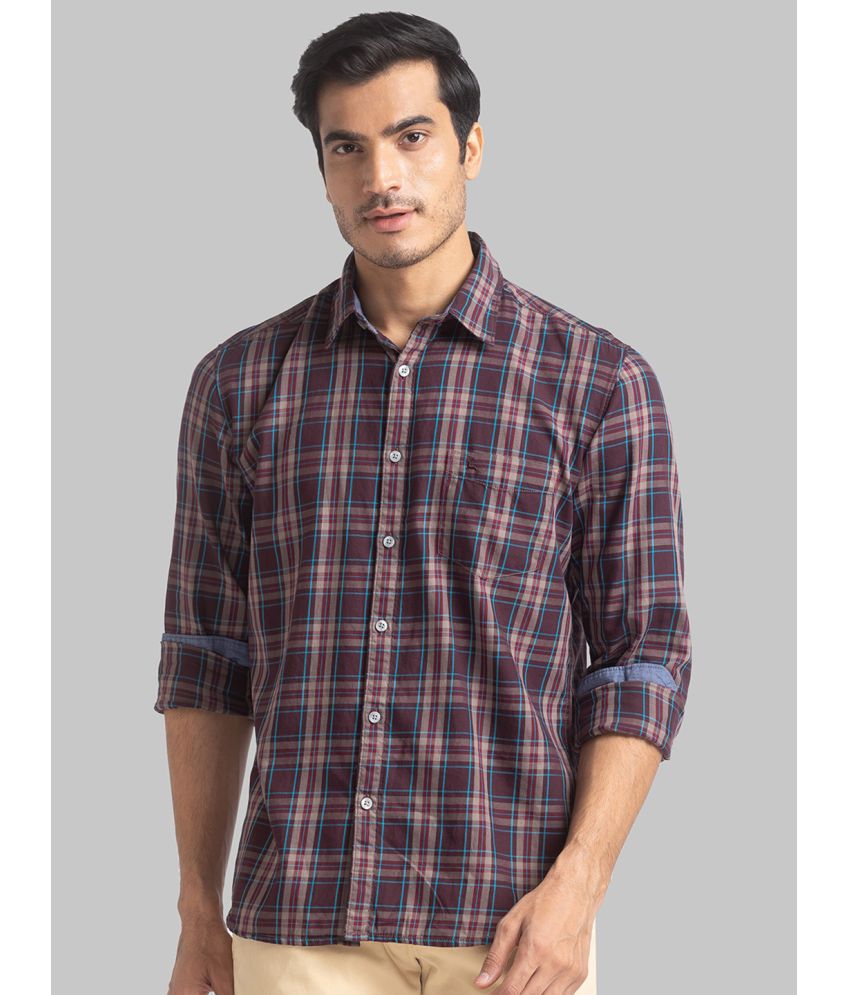     			Parx 100% Cotton Slim Fit Checks Full Sleeves Men's Casual Shirt - Brown ( Pack of 1 )