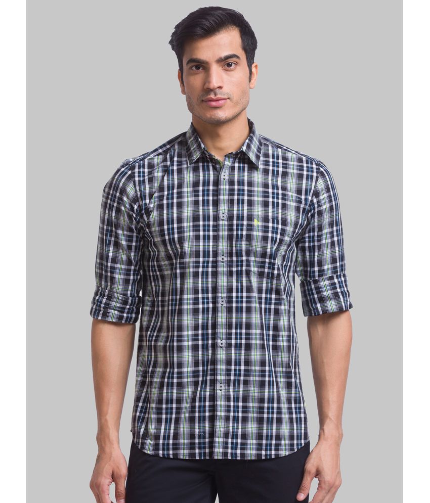     			Parx 100% Cotton Slim Fit Checks Full Sleeves Men's Casual Shirt - Black ( Pack of 1 )