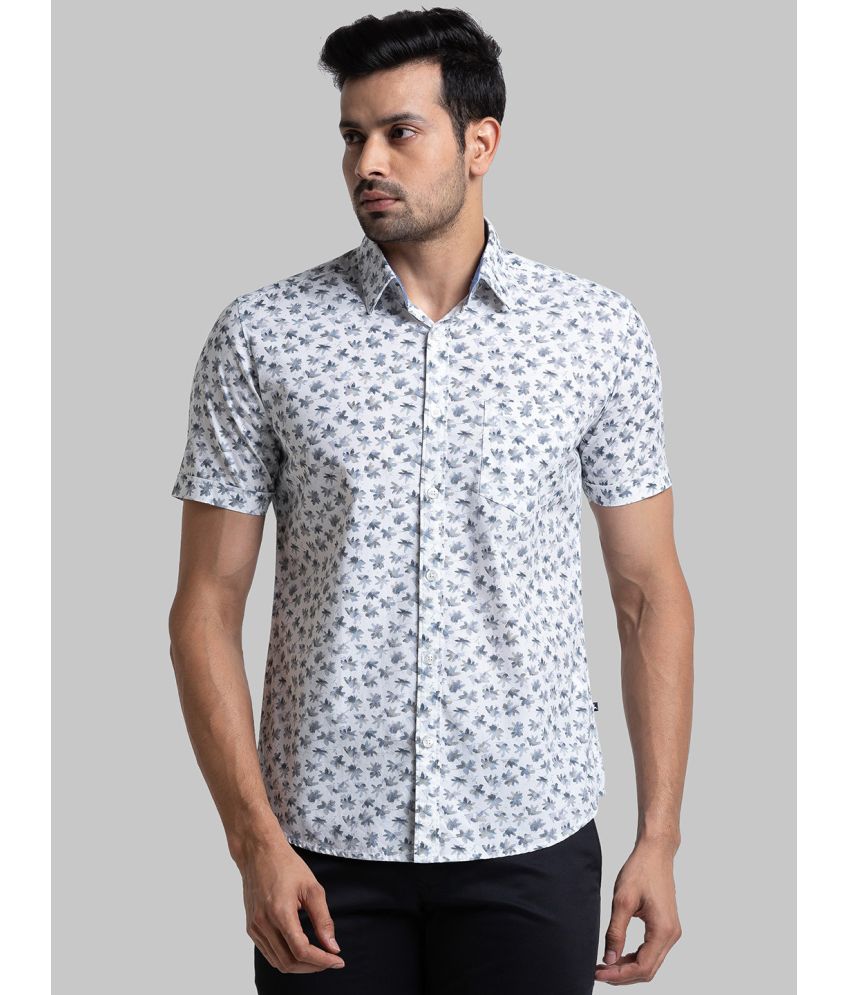     			Parx 100% Cotton Slim Fit Printed Half Sleeves Men's Casual Shirt - White ( Pack of 1 )