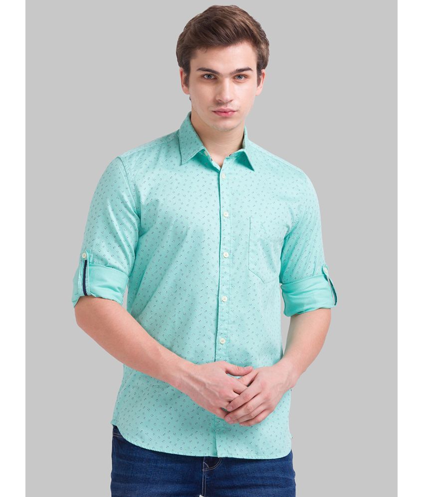     			Parx 100% Cotton Slim Fit Printed Full Sleeves Men's Casual Shirt - Green ( Pack of 1 )