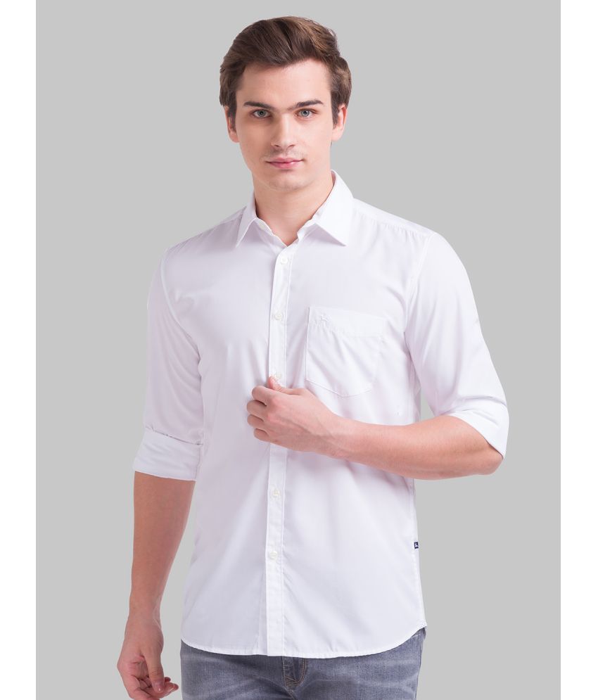     			Parx Polyester Slim Fit Solids Full Sleeves Men's Casual Shirt - White ( Pack of 1 )