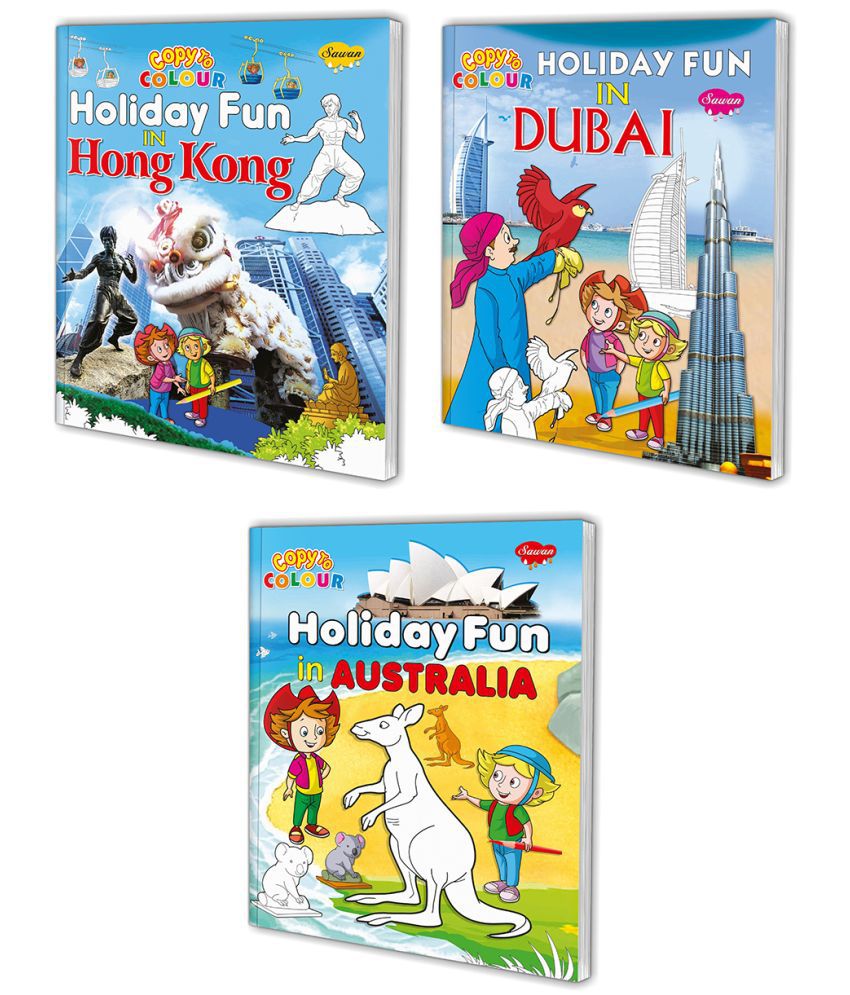     			Sawan Present Set Of 3 Holiday Fun Colouring Book | Holiday Fun With Hong Kong, Dubai And Australia (Pin Binding, Manoj Publications Editorial Board)