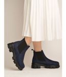 Shoetopia Blue Women's Ankle Length Boots