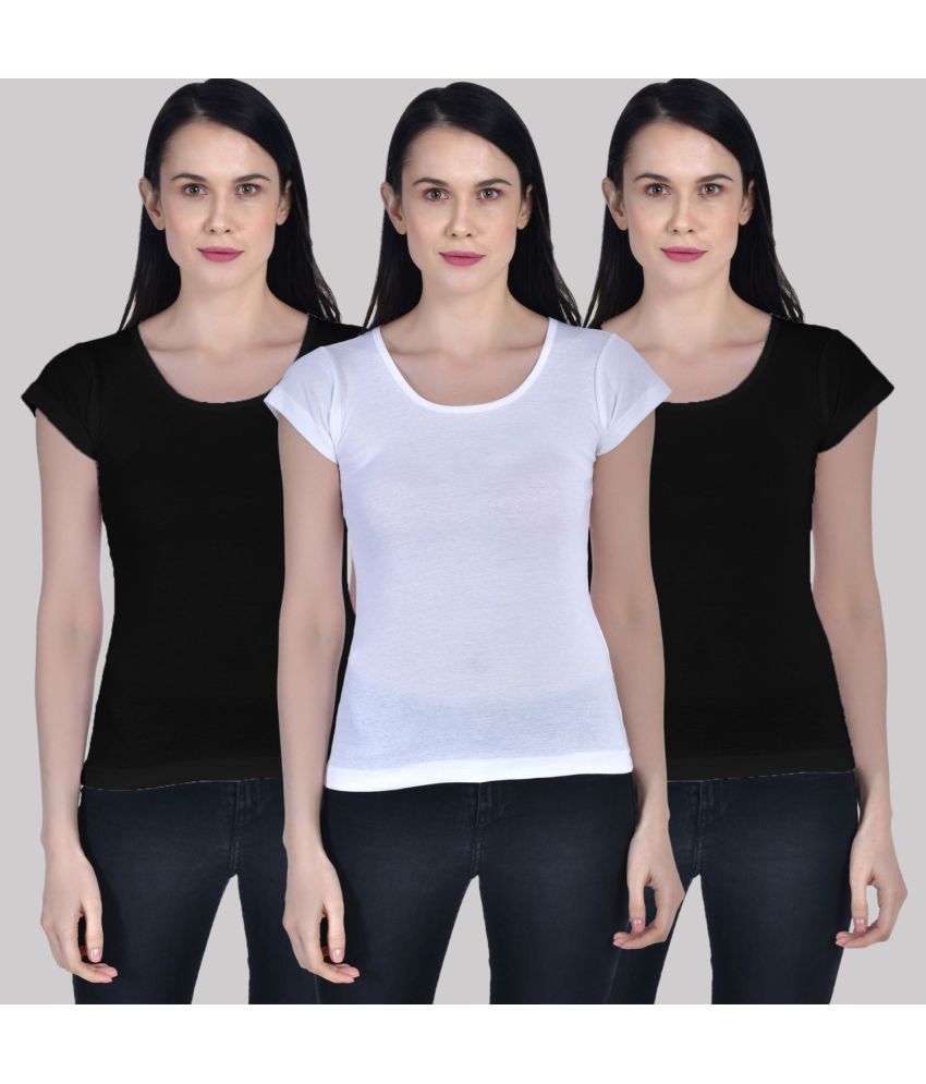     			AIMLY Cap Sleeve Cotton Camisoles - Black Pack of 3